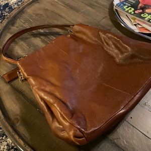 COACH brown leather shoulder bag